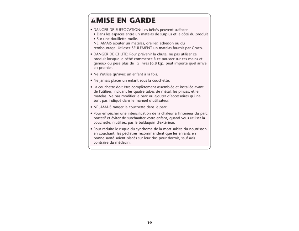 Mise en garde | Graco ISPP045AD User Manual | Page 19 / 40