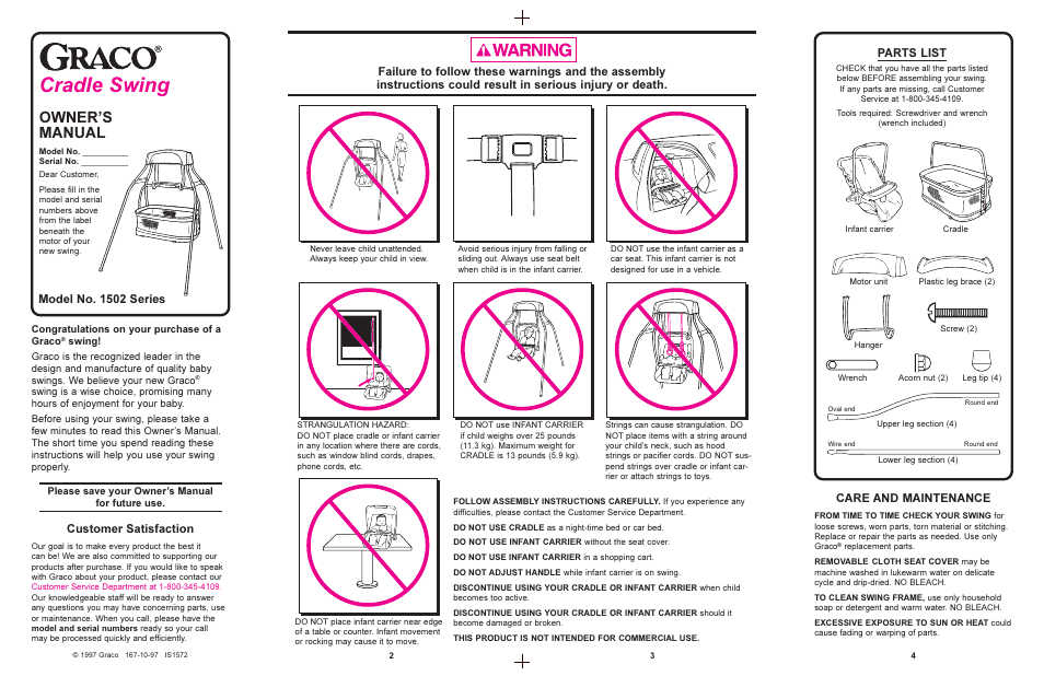 Graco 1502 Series User Manual | 6 pages