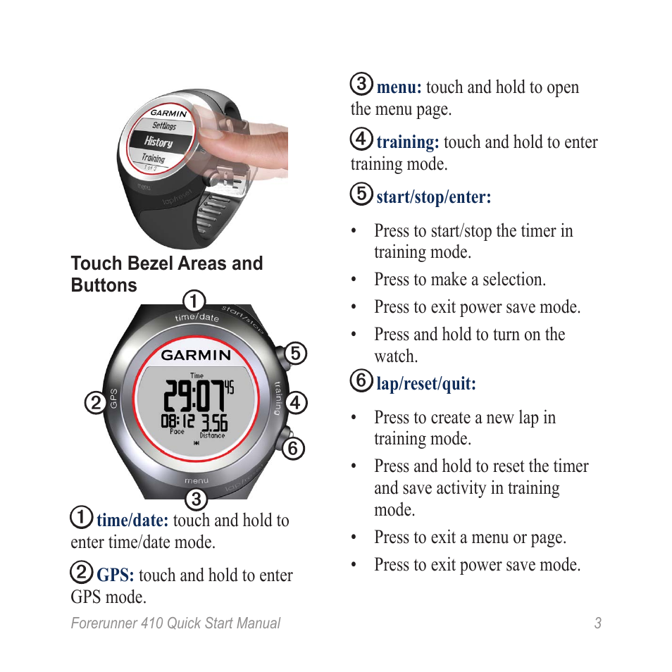 Garmin Forerunner 410 User Manual | Page 3 / 12