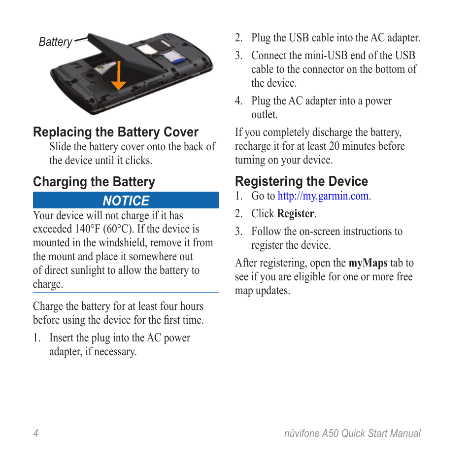 For a free map update. see | Graco A50 User Manual | Page 4 / 20