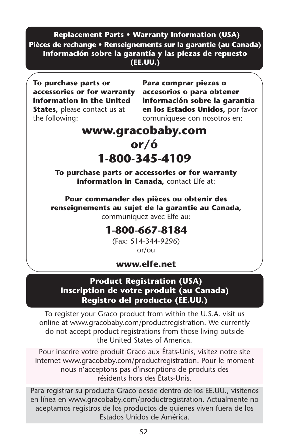 Graco PD107647A User Manual | Page 52 / 52