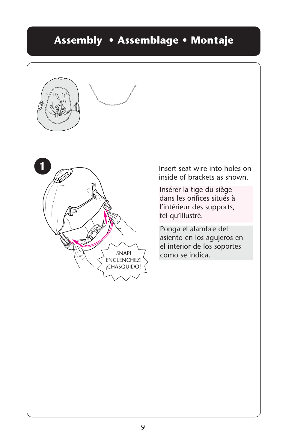 Assembly • assemblage • montaje | Graco PD107647A User Manual | Page 9 / 52