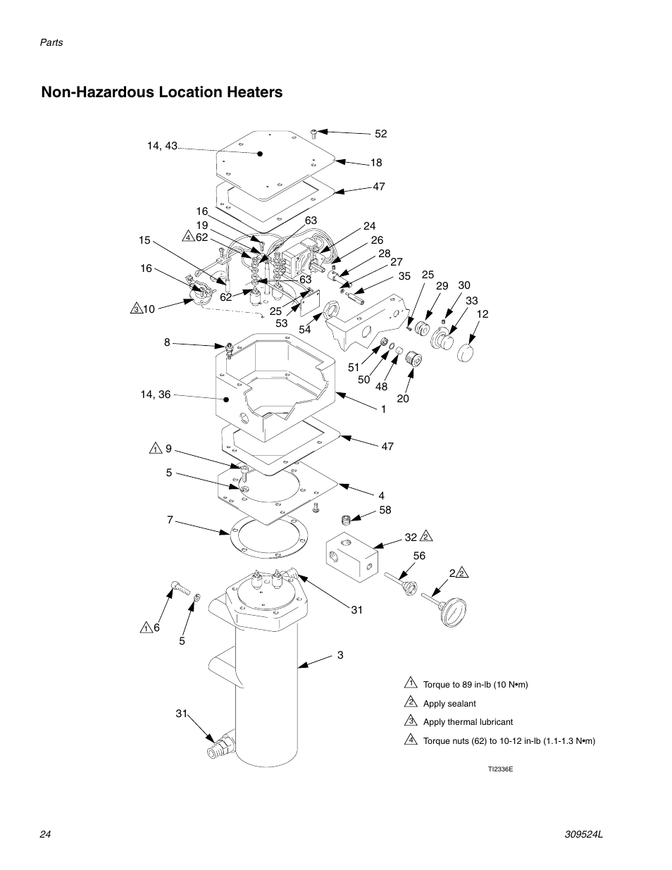 Non-hazardous location heaters | Graco VISCON HP 309524L User Manual | Page 24 / 30