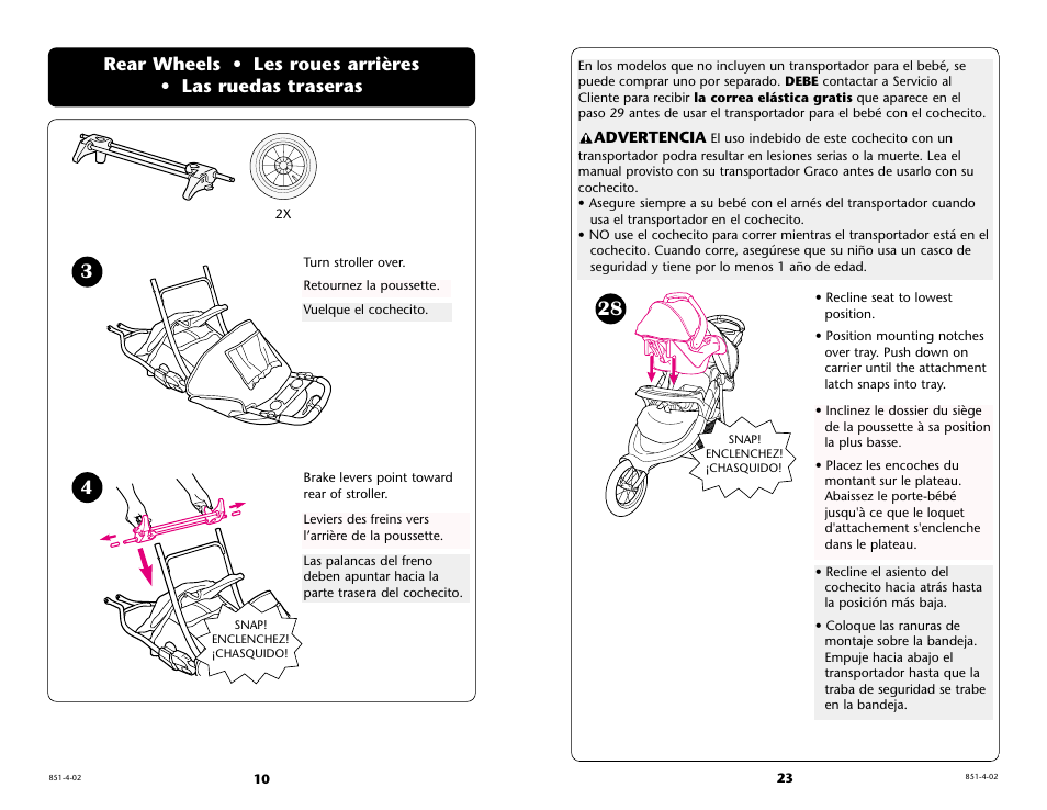 Advertencia | Graco 6211 User Manual | Page 10 / 120