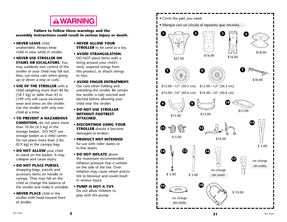 Graco 6211 User Manual | Page 31 / 120