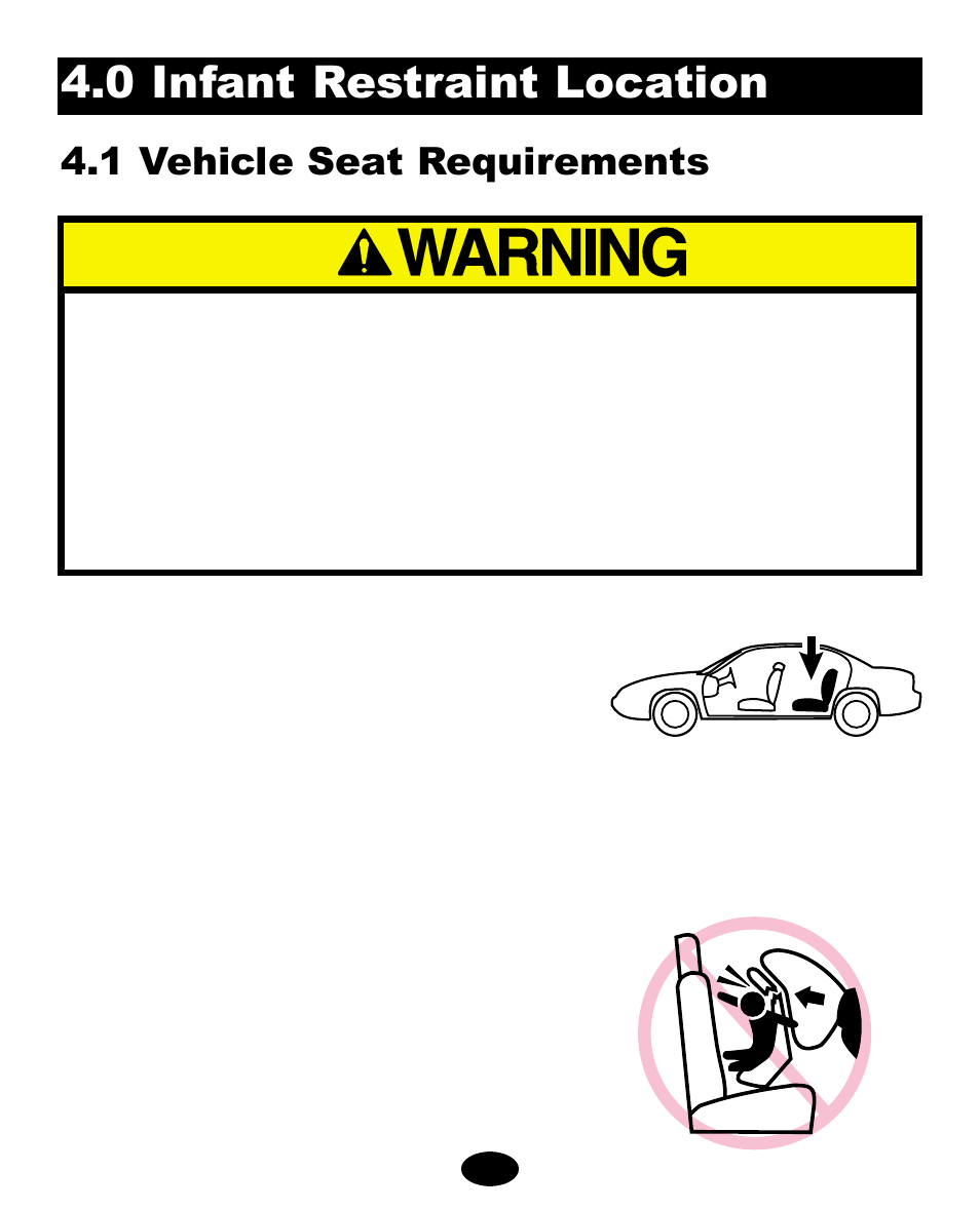 0 infant restraint location | Graco 6211 User Manual | Page 51 / 120