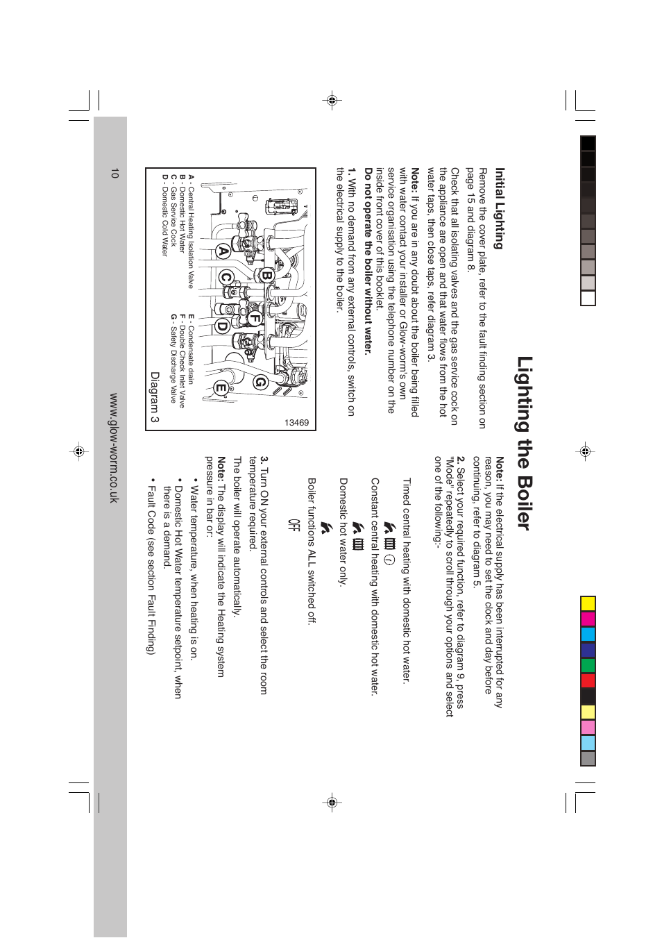 Lighting the boiler, Initial lighting | Glowworm Lighting ULTRACOM CXI User Manual | Page 10 / 16