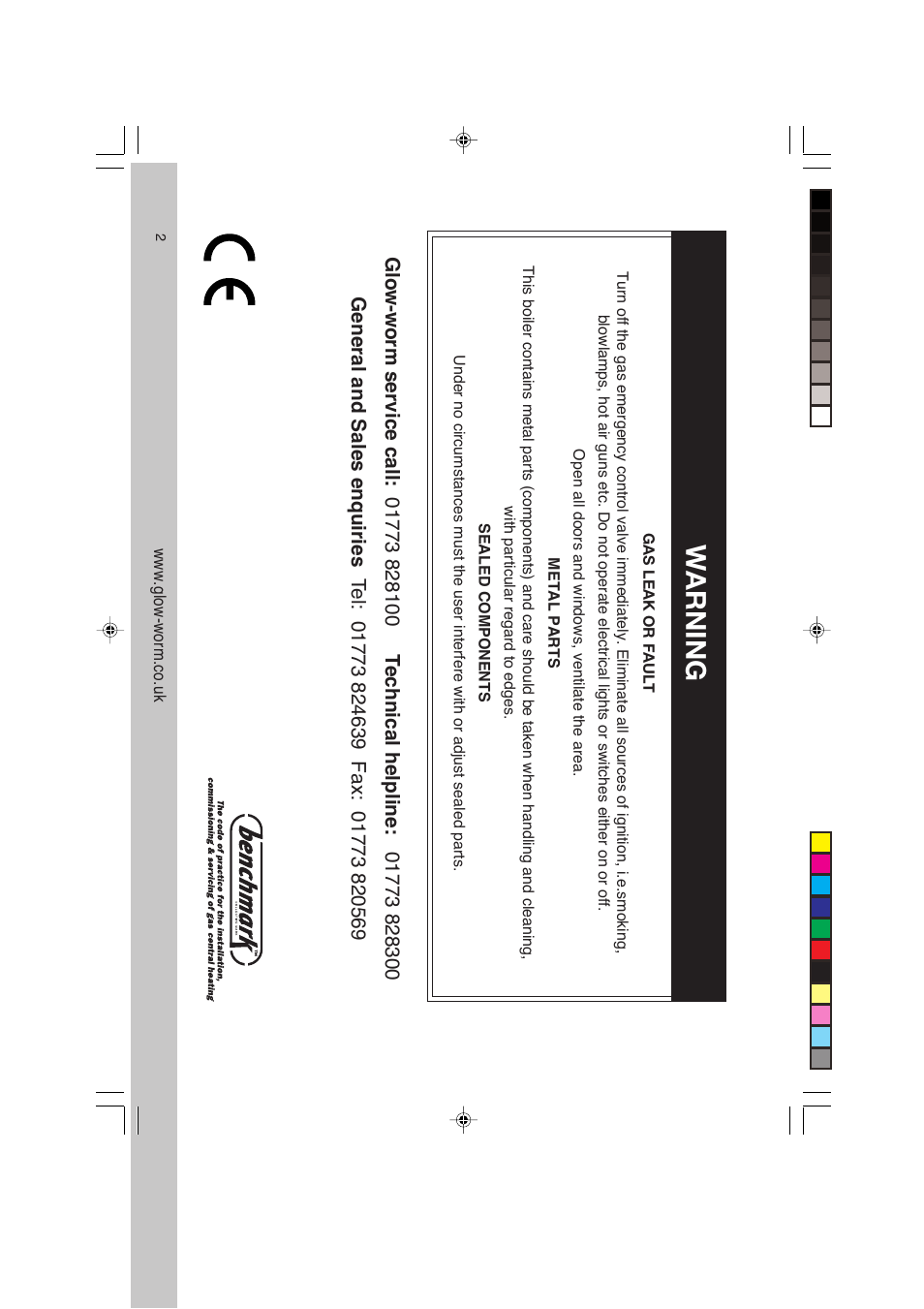 Warning | Glowworm Lighting ULTRACOM CXI User Manual | Page 2 / 16