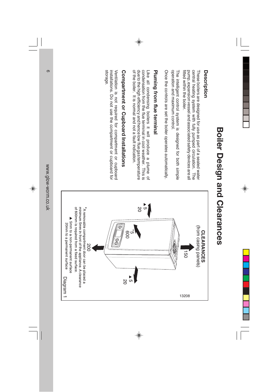 Boiler design and clearances | Glowworm Lighting ULTRACOM CXI User Manual | Page 6 / 16