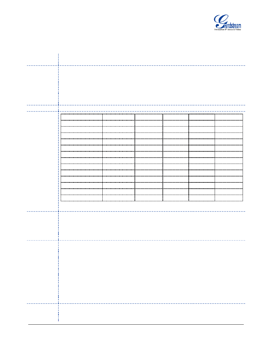 Table 7: gxp technical specifications | Grandstream Networks ENTERPRISE GXP2020 User Manual | Page 11 / 44