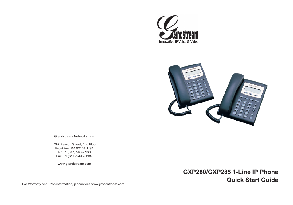Grandstream Networks GXP285 User Manual | 19 pages