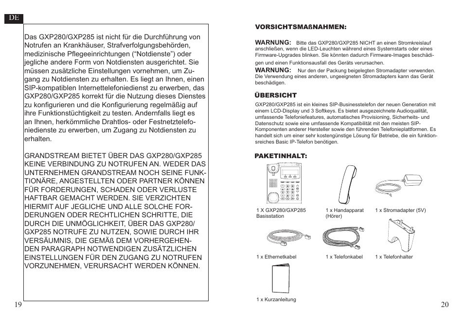 Grandstream Networks GXP285 User Manual | Page 11 / 19