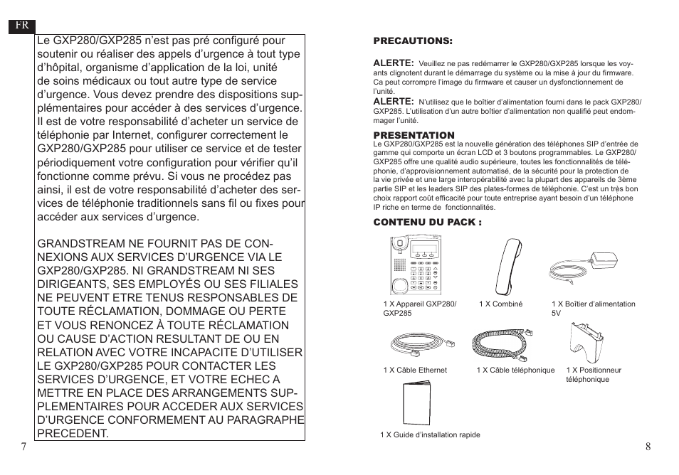 Grandstream Networks GXP285 User Manual | Page 5 / 19