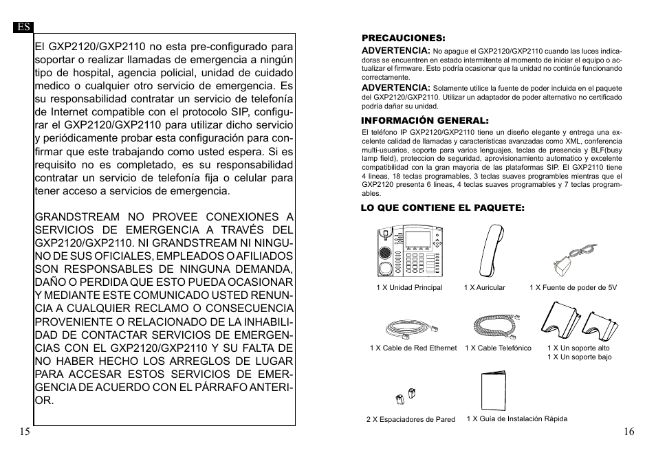 Grandstream Networks GXP2110 User Manual | Page 10 / 27