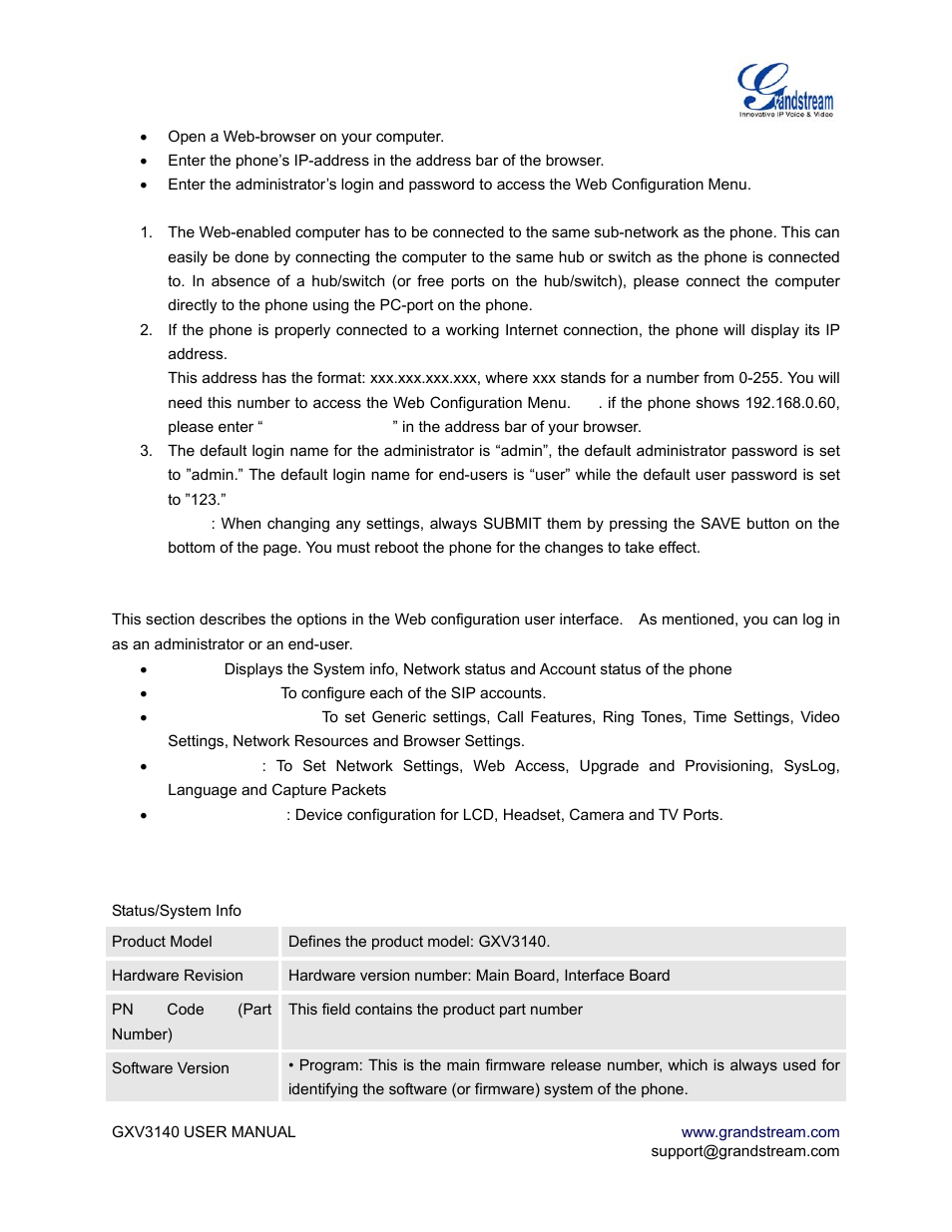 Grandstream Networks GXV3140 User Manual | Page 26 / 81