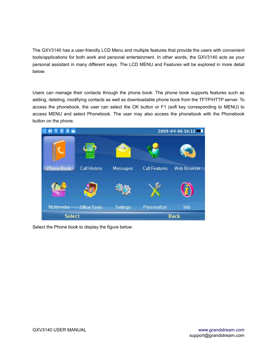 Lcd menu and features | Grandstream Networks GXV3140 User Manual | Page 41 / 81