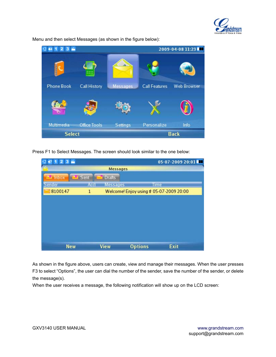 Call features | Grandstream Networks GXV3140 User Manual | Page 45 / 81
