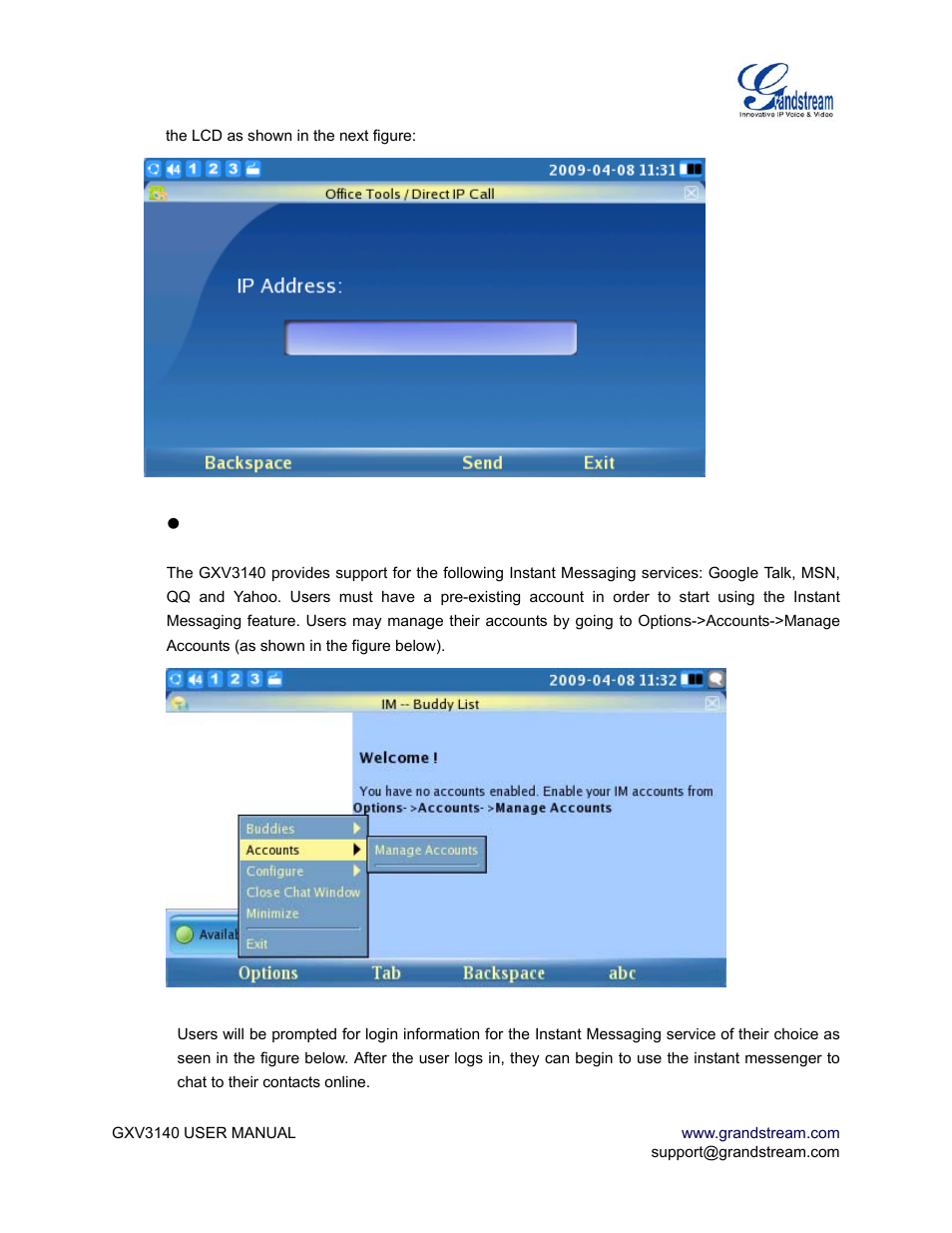 Grandstream Networks GXV3140 User Manual | Page 62 / 81