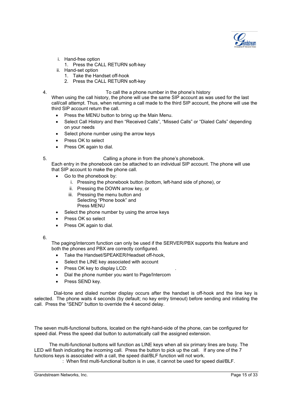 Grandstream Networks GXP-2020 User Manual | Page 15 / 33