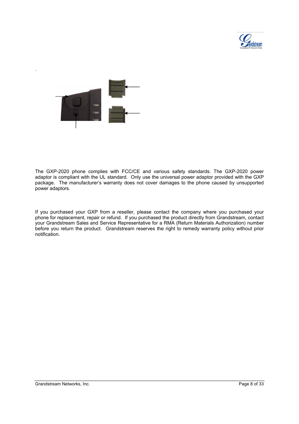 Grandstream Networks GXP-2020 User Manual | Page 8 / 33