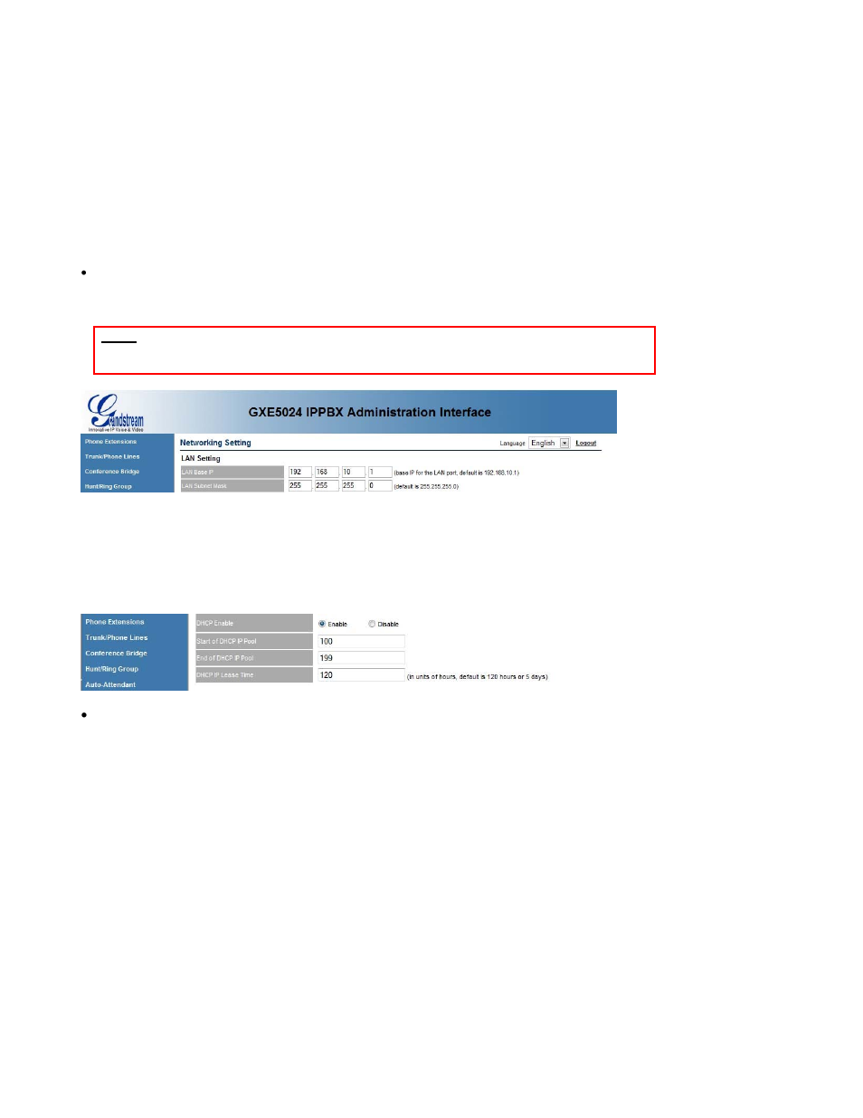 System configuration | Grandstream Networks GXE502X User Manual | Page 30 / 61