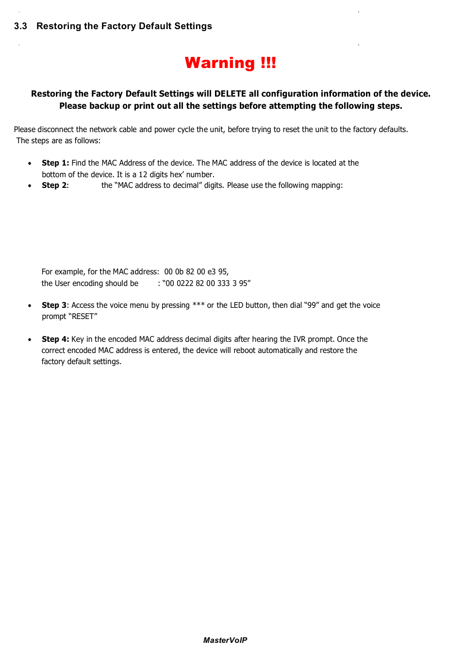 Warning | Grandstream Networks GSM gateway User Manual | Page 30 / 42
