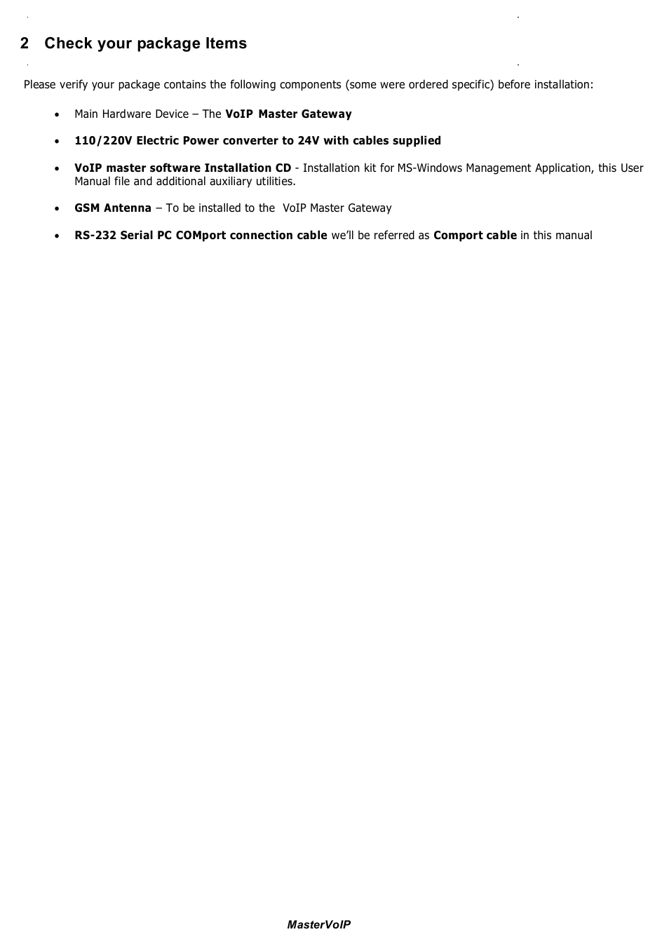 2 check your package items | Grandstream Networks GSM gateway User Manual | Page 7 / 42