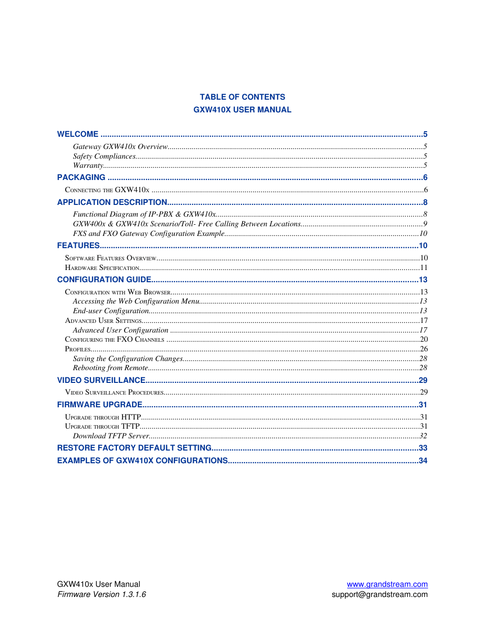 Grandstream Networks GXW410X User Manual | Page 2 / 36