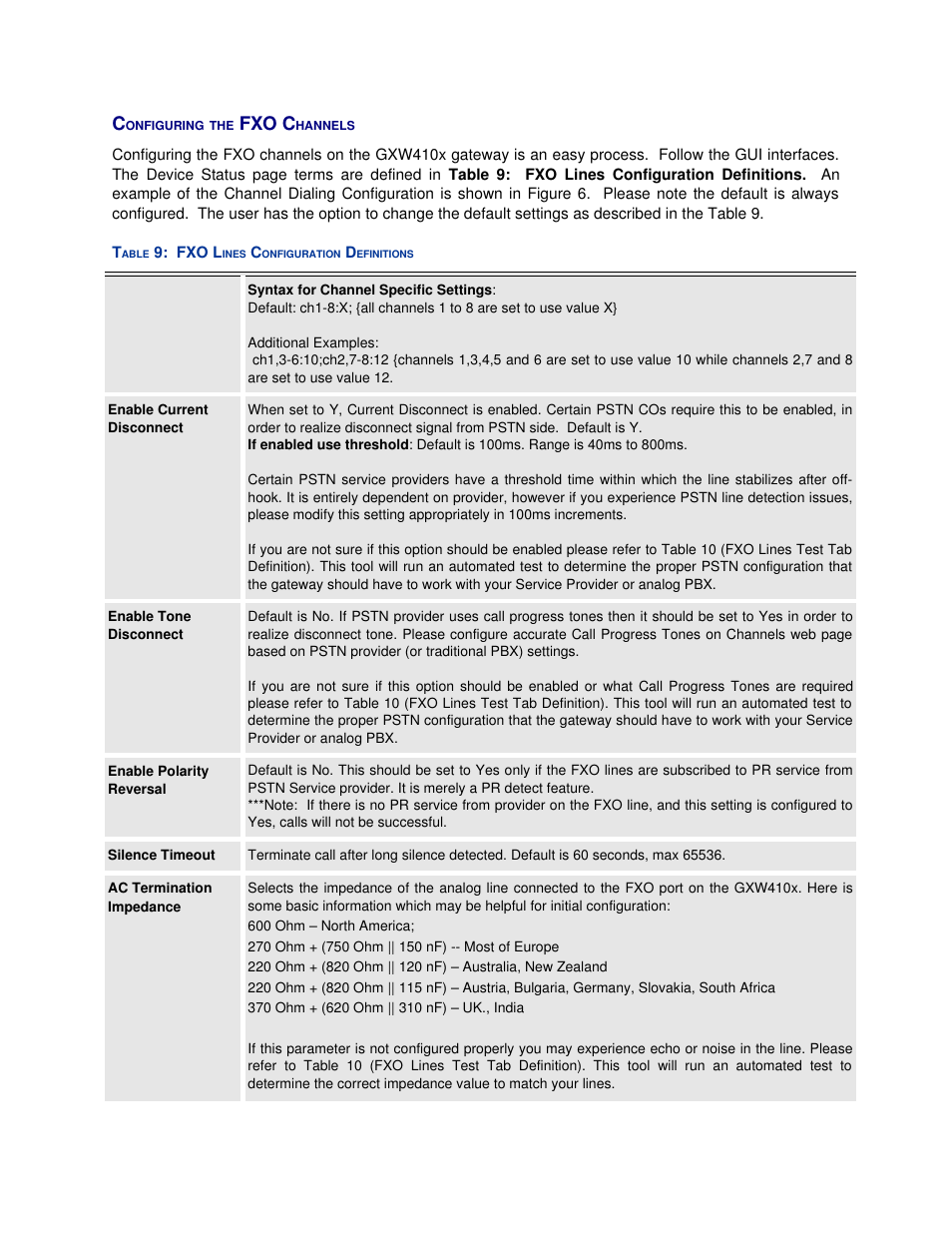 Fxo c | Grandstream Networks GXW410X User Manual | Page 20 / 36