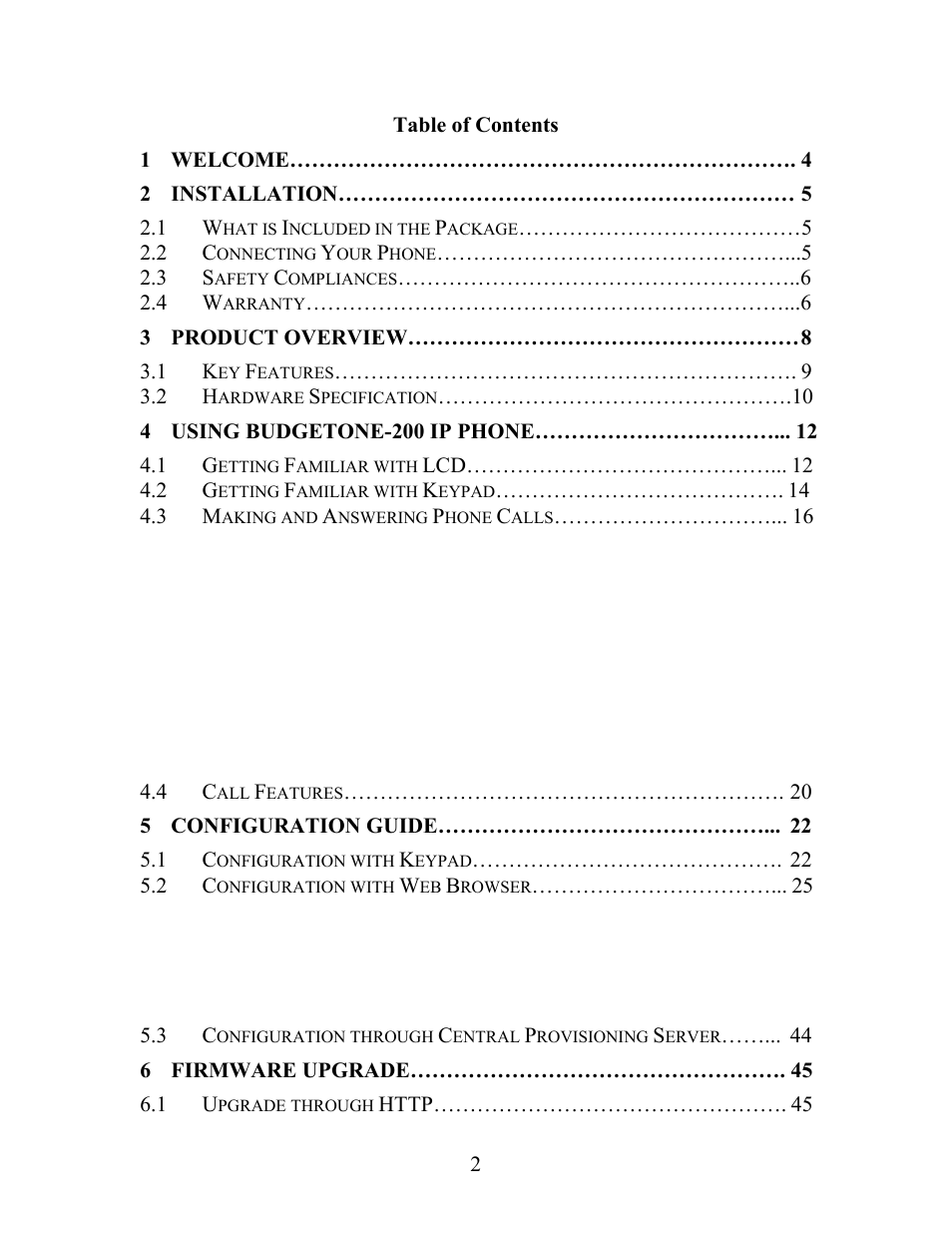 Grandstream Networks Grandstream BudgeTone 200 User Manual | Page 2 / 54