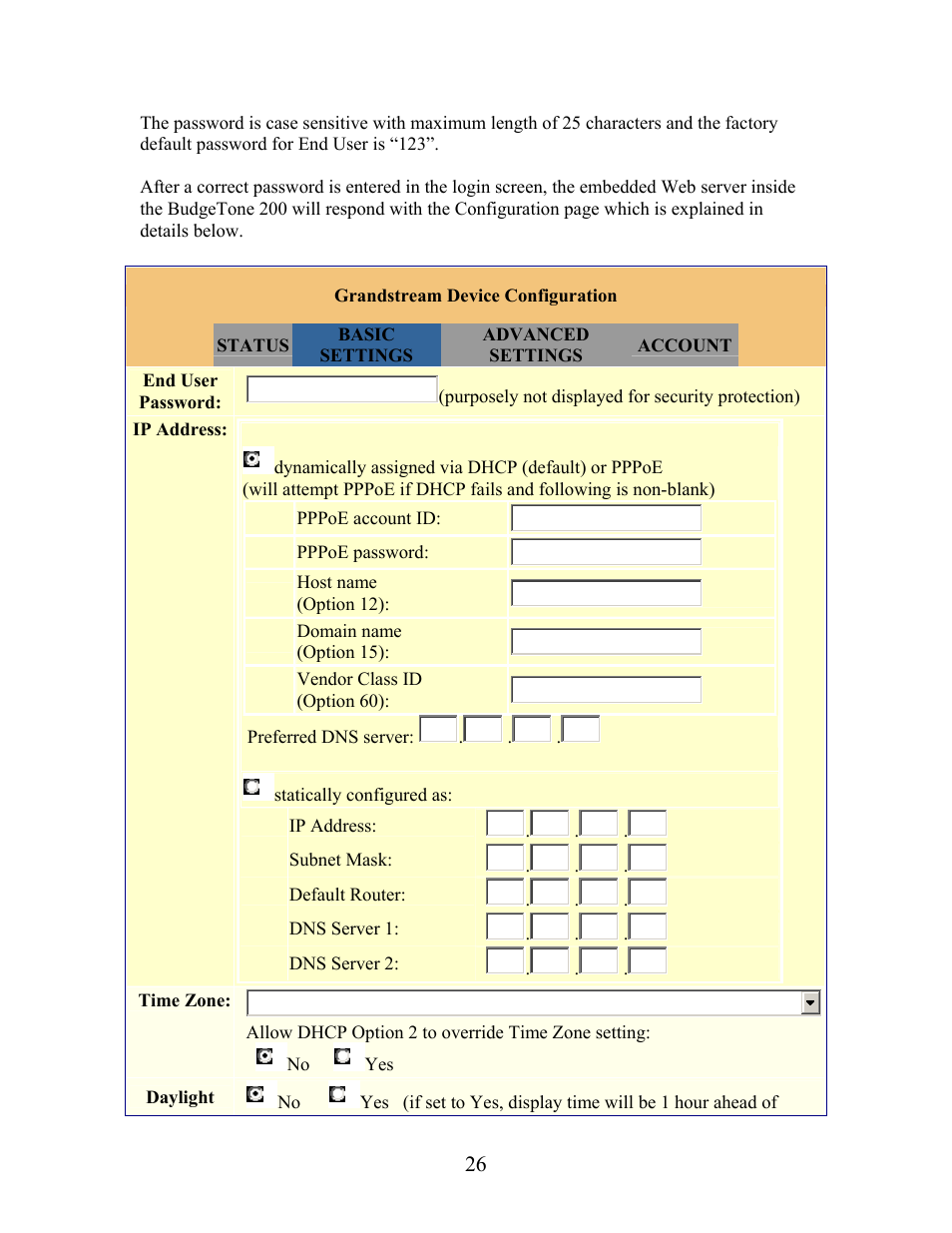 Grandstream Networks Grandstream BudgeTone 200 User Manual | Page 26 / 54