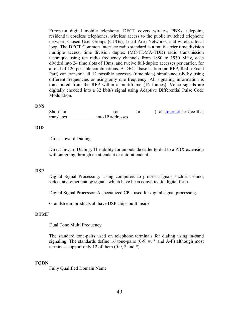 Grandstream Networks Grandstream BudgeTone 200 User Manual | Page 49 / 54