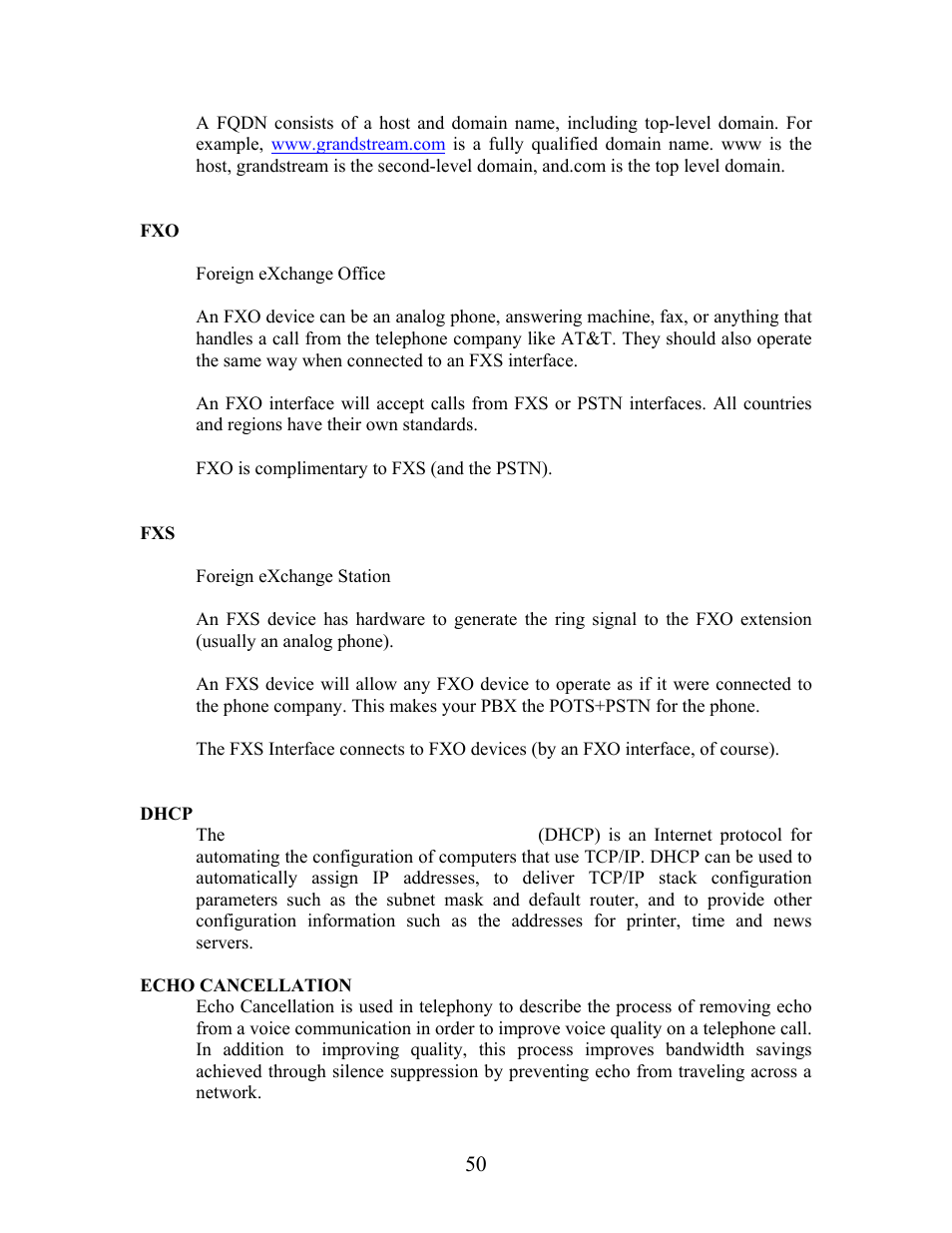 Grandstream Networks Grandstream BudgeTone 200 User Manual | Page 50 / 54