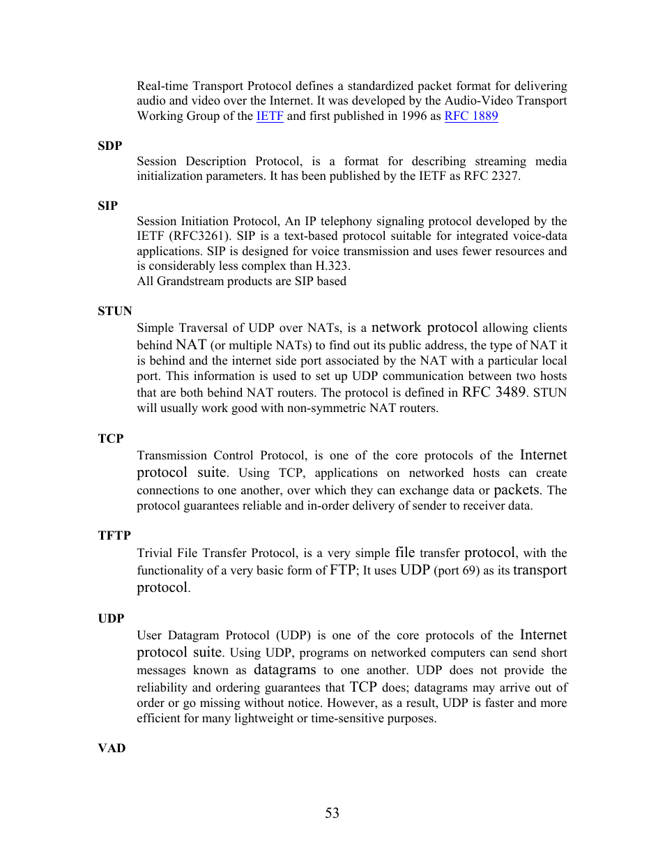 Grandstream Networks Grandstream BudgeTone 200 User Manual | Page 53 / 54