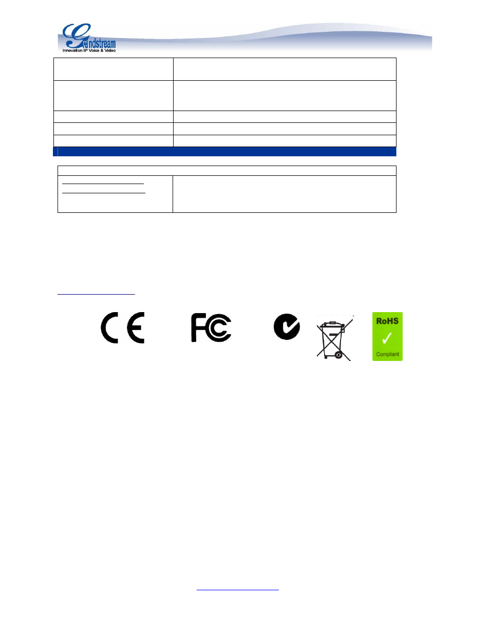 Declaration of conformity for gxp2010 | Grandstream Networks INNOVATIVE IP VOICE & VIDEO GXP2010 User Manual | Page 5 / 7