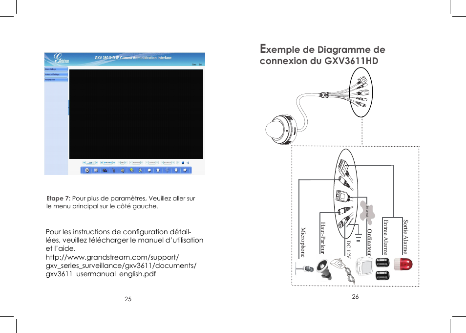 Xemple de diagramme de connexion du gxv3611hd | Grandstream Networks GXV 3611HD User Manual | Page 14 / 15