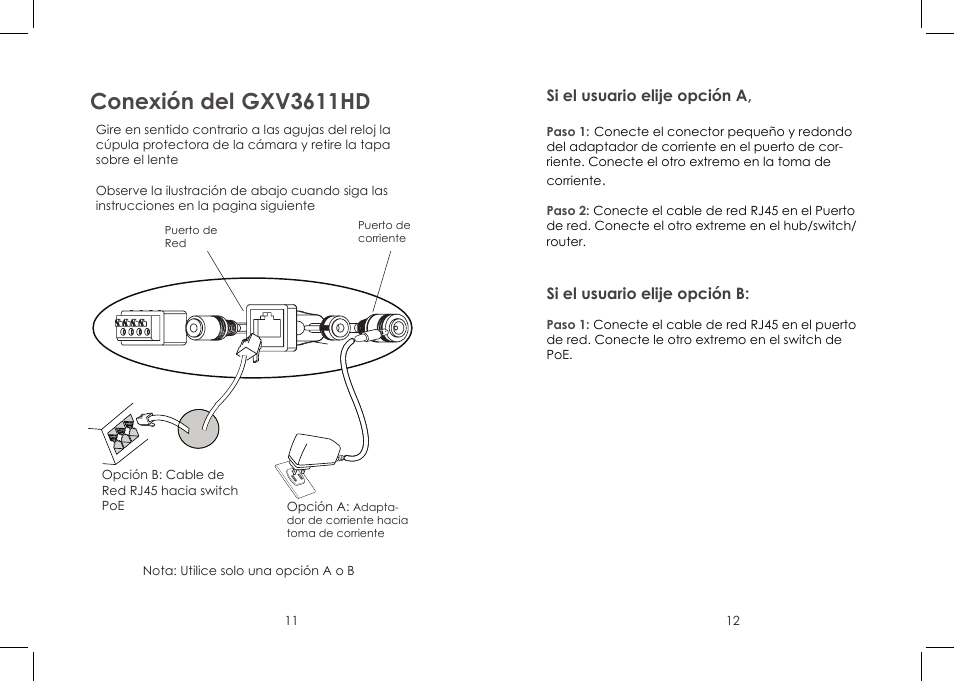 Conexión del, Gxv3611hd | Grandstream Networks GXV 3611HD User Manual | Page 7 / 15