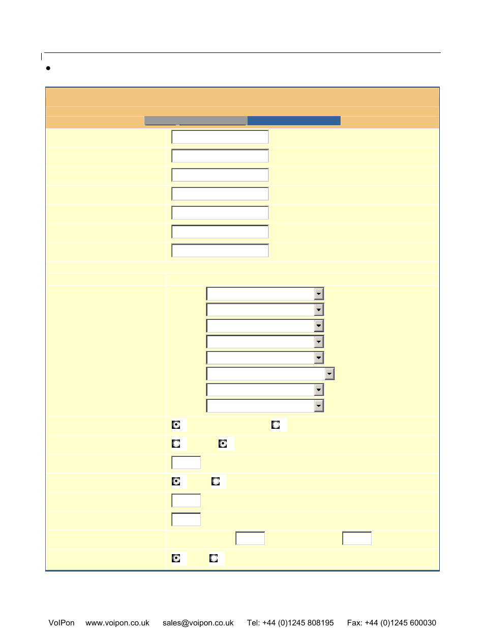 28 - • advanced settings | Grandstream Networks 100 Series User Manual | Page 28 / 53