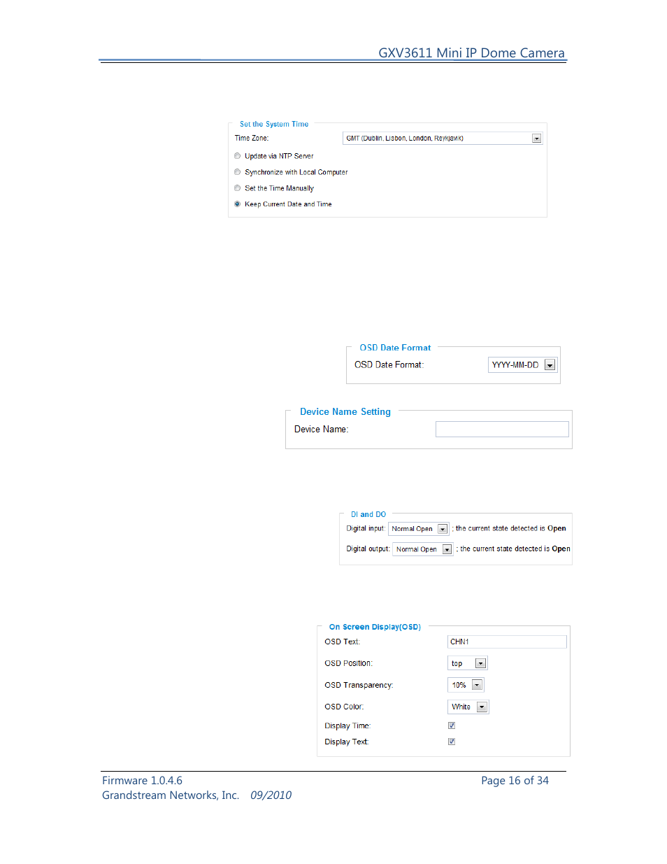 Grandstream Networks GXV3611 User Manual | Page 16 / 34