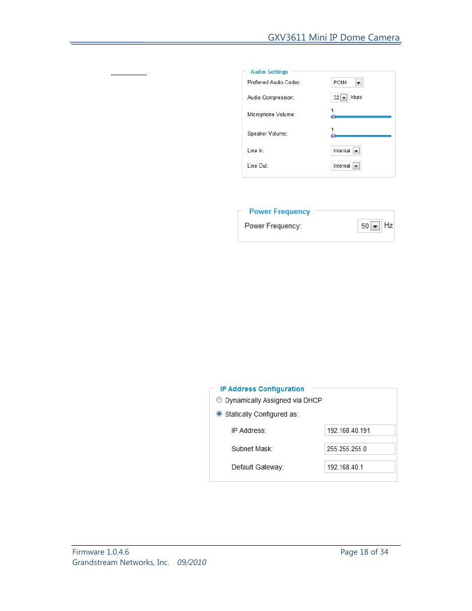 Grandstream Networks GXV3611 User Manual | Page 18 / 34