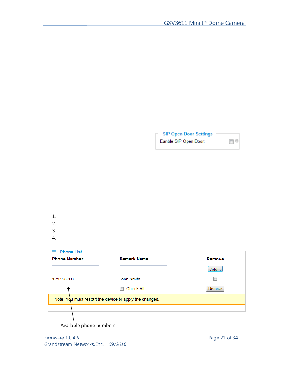 Grandstream Networks GXV3611 User Manual | Page 21 / 34