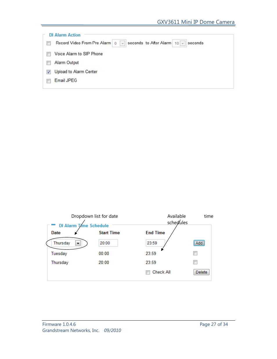 Grandstream Networks GXV3611 User Manual | Page 27 / 34