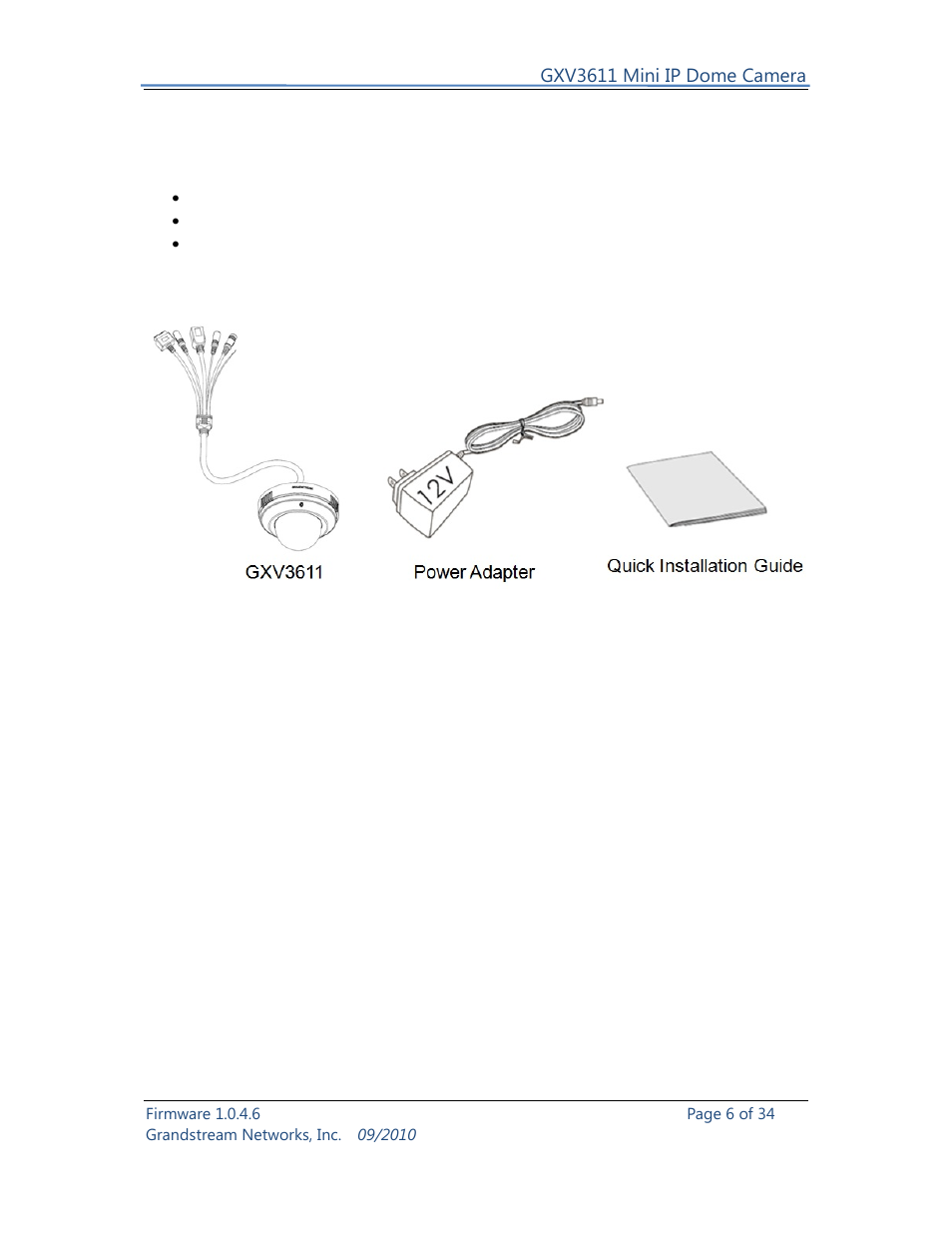 Package contents | Grandstream Networks GXV3611 User Manual | Page 6 / 34