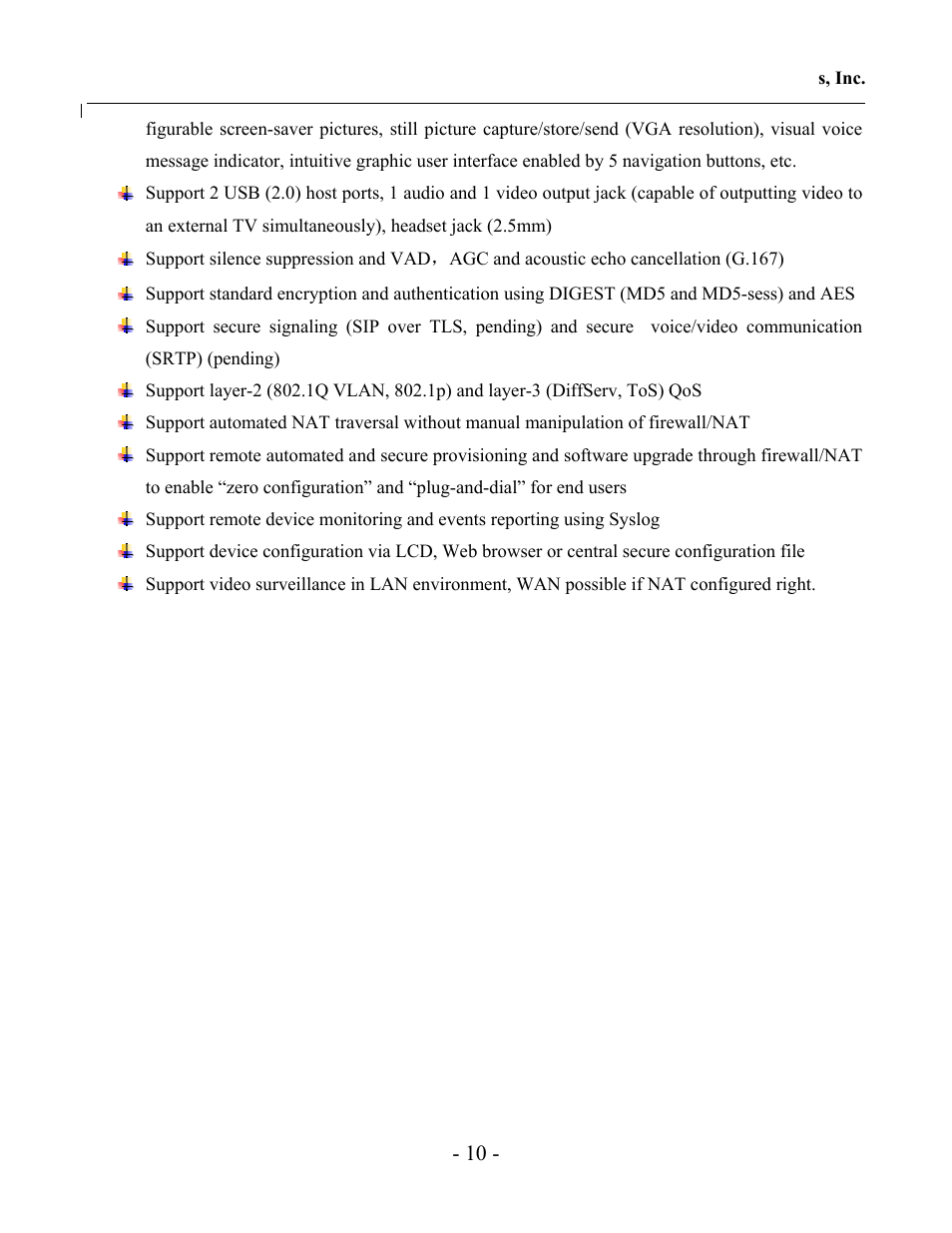 Grandstream Networks GXV-3000 User Manual | Page 10 / 62
