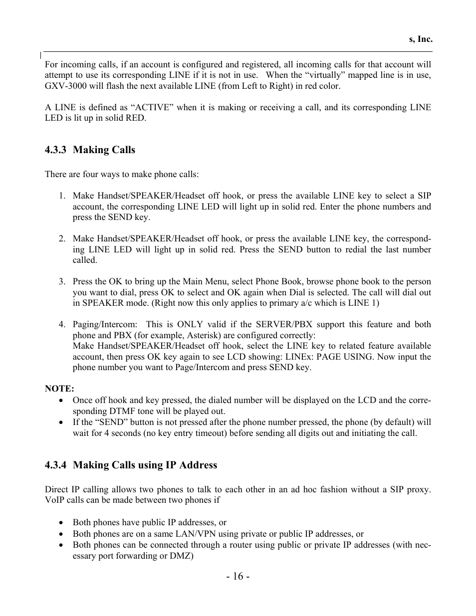 Grandstream Networks GXV-3000 User Manual | Page 16 / 62
