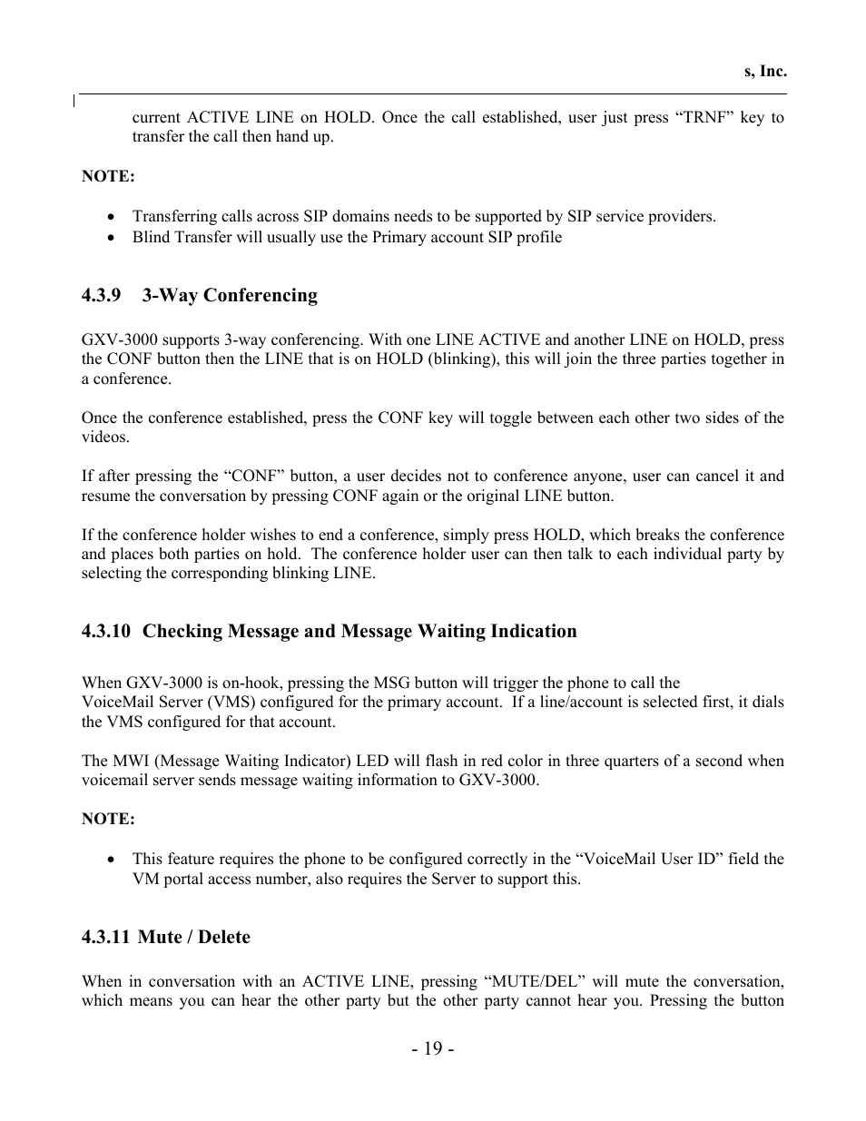 Grandstream Networks GXV-3000 User Manual | Page 19 / 62