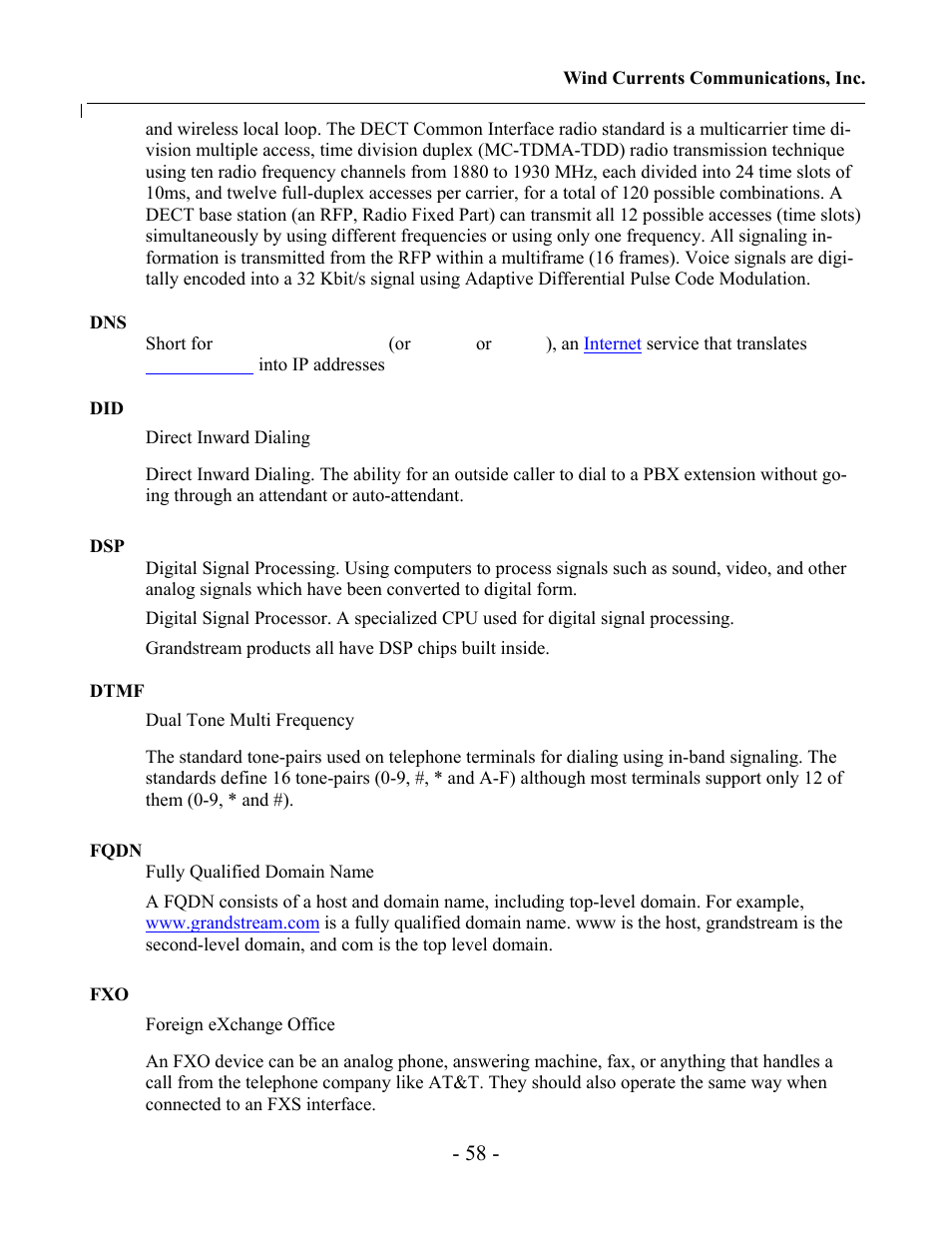 Grandstream Networks GXV-3000 User Manual | Page 58 / 62