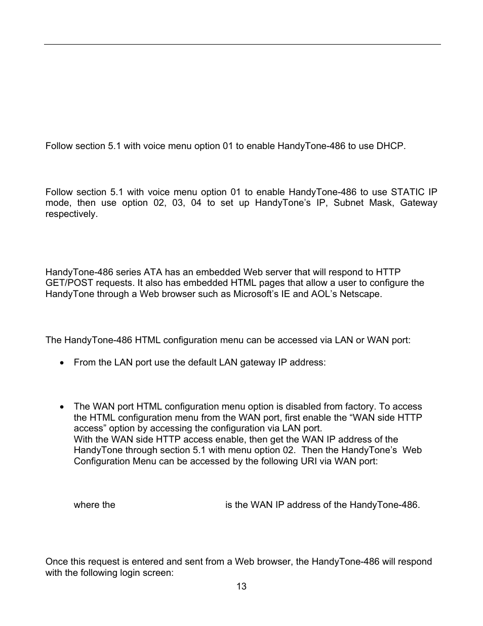 6 configuration guide, Configuring handytone-486 with web browser | Grandstream Networks 486 User Manual | Page 13 / 28