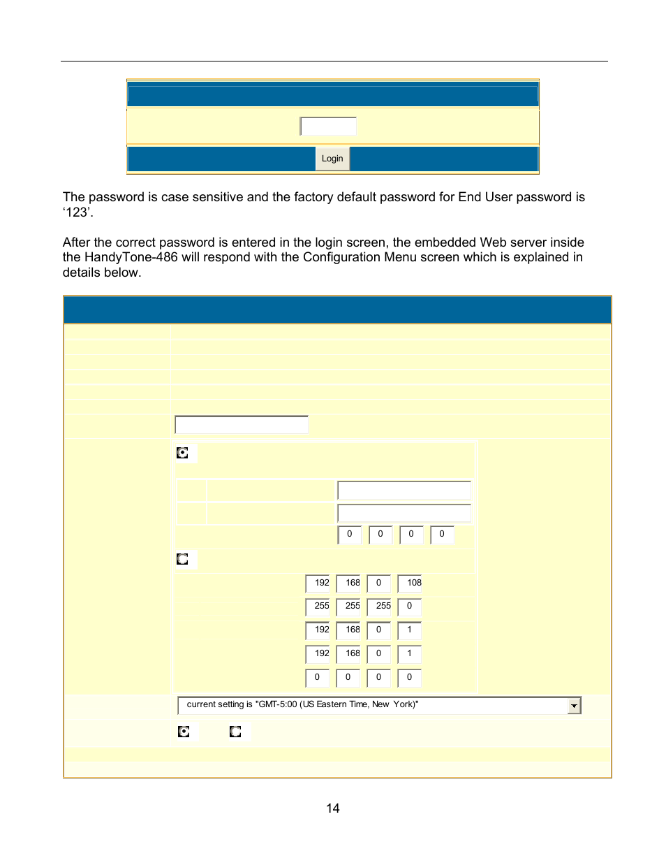 Grandstream handytone 486 configuration | Grandstream Networks 486 User Manual | Page 14 / 28