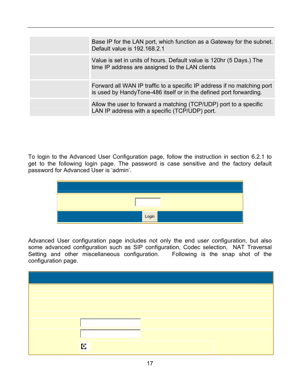 Grandstream handytone 486 configuration | Grandstream Networks 486 User Manual | Page 17 / 28